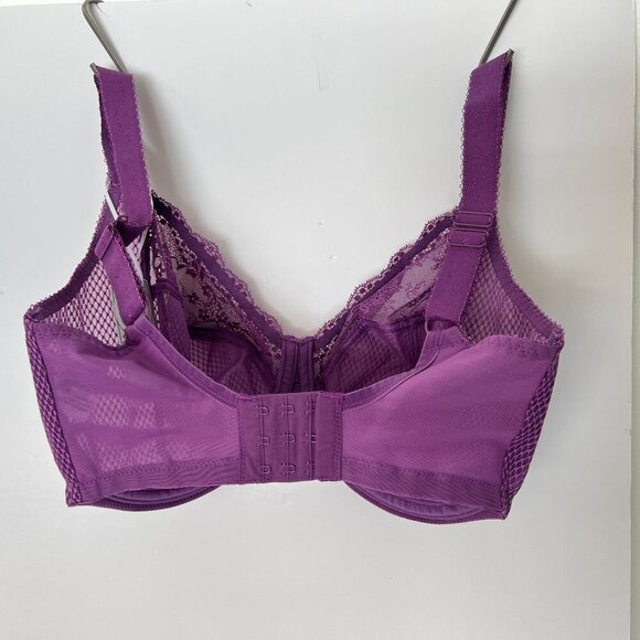 NWT - 32l- Elomi Charley Stretch Plunge Bra in Pansy- Purple - Picture 6 of 11